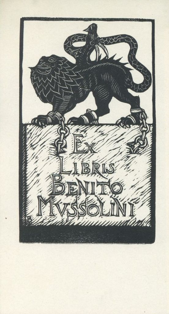 Ex-libris (bookplate) - Benito Mussolini  Museum of Applied Arts  Collection Database