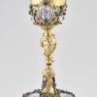 Chalice - with painted enamel panels depicting Saint Sophie