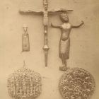 Photograph - romanesque crucifix' and rosettes from the 17th century from the collection of the Piarist order at the Exhibition of Applied Arts 1876