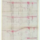 Plan - longitudinal section of the corridor from basement till first floor near the main staircase, Museum of Applied Arts