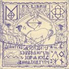 Ex-libris (bookplate) - With runic writing