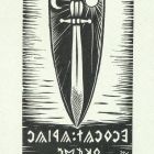 Ex-libris (bookplate) - Runic writing subtitle: The book of László Pokoly