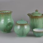 Coffee set - With aqua green glaze