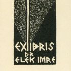 Ex-libris (bookplate) - Dr. Imre Elek