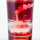 Commemorative glass - With the inscription 'Pest', with depicting a steamship