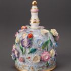 Table bell - With modelled flowers and painted insects