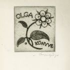 Ex-libris (bookplate) - Book of Olga