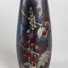 Vase - With digitalis flower and prunus branch