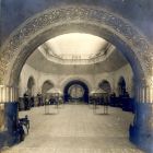 Exhibition photograph - entrance of the so called pigeon room in the second Hungarian Pavilion, Milan Universal Exposition 1906