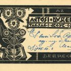 Occasional graphics - Membership ticket: Ajtósi Dürer Guild, 1936