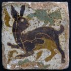 Tile - With figure of a hare