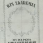 Design - cover for Kis Akadémia, Budapest, Publishing House of Athenaeum