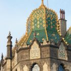 Architectural photograph - corner dome at the intersection of Üllői and Hőgyes street, Museum of Applied Arts