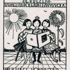 Ex-libris (bookplate) - Israelite Civic Girls' School in Debrecen