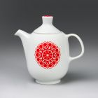 Coffee pot with lid (part of a set) - Part of the Bella-207 tableware set with red Gabriella pattern