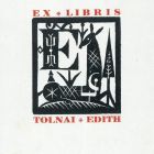 Ex-libris (bookplate) - Edith Tolnai