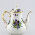 Coffee pot with lid (part of a set) - With violets