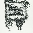 Ex-libris (bookplate) - Library of Tihamér Erődi Harrach
