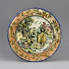 Ornamental plate - With hunting falconers