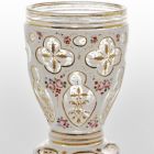Footed cup - With enamel painted flowers