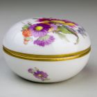 Jar with lid - decorated with flowers and butterflies