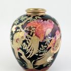 Vase - Imitating Chinese laquer painting, with parrots