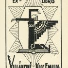 Ex-libris (bookplate) - Emilia Kiss Mrs. Villányi
