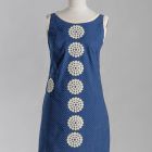 Dress - with blue print pattern