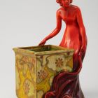 Flower pot - With a female figure