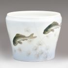 Flower pot - With aquatic scene and fish