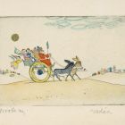 Grafika - Donkey cart with Santa Claus
