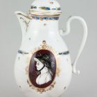 Milk jug - With female and male half-length portraits