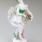 Statuette (Figure) - Girl with a basket of flower