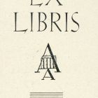 Ex-libris (bookplate) - Firma A. Auspitz - bookshop of Adolf Auspitz, Lugos (Lugoj)