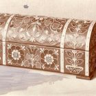 Exhibition photograph - leather casket, Christmas Exhibition of the Association of Applied Arts 1903
