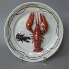Ornamental plate - With crayfish and stag beetle