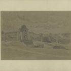 Drawing - Oriental landscape, part of cemetery (Arabian cemetery, Assuan?)