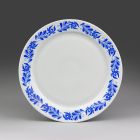 Round dish (large, part of a set) - Part of the Krisztina-202 tableware set with blue Hungarian style pattern