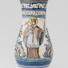 Jug with pewter lid - depicting Saint John of Nepomuk