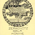 Ex-libris (bookplate) - The book of Béla Zerkovitz