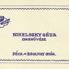 Névjegykártya - Géza Nikelszky industrial designer