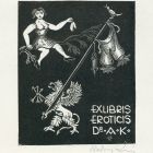 Ex-libris (bookplate) - Eroticis Dr. AK (Kálmán Arady)