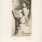 Ex-libris (bookplate) - Ex eroticis Stephanus Szigeti