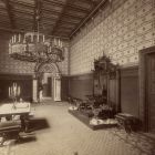 Exhibition photograph - a royal reception hall with a throne platform in the building of the historic main group of the Millennial Exhibition