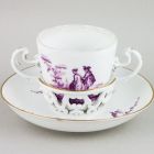 Chocolate cup and saucer - So-called trembleuse