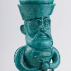 Tobacco jar - Figure with a hat holding a pipe