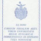 Ex-libris (bookplate) - Royal Hungarian Tisza István University of Debrecen