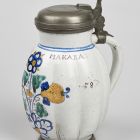 Fluted jug with pewter lid