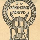 Ex-libris (bookplate) - The book of Károly Csányi (ipse)