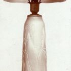 Photograph - Table lamp with engraved ornament, with iridescent lamp cap